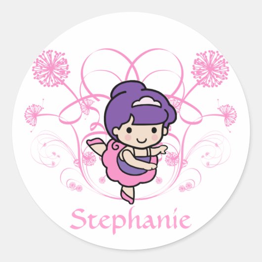Ballerina Floral Sticker (Vorderseite)