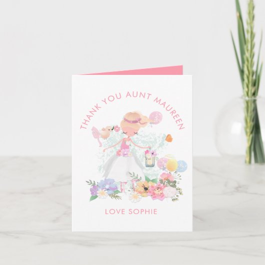 Ballerina Florals Empfänger Name Vielen Dank Dankeskarte (Vorderseite)