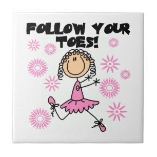 Ballerina Follow Your Toes T-Shirts und Geschenke Fliese