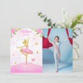 Ballerina Foto Einladung (Stehend Vorderseite)