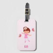Ballerina Friendly Butterfly Monogram Gepäckanhänger (Vorderseite Vertikal)