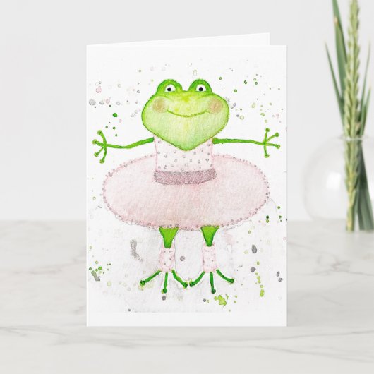 Ballerina Frog Karte (Vorderseite)