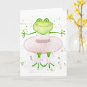 Ballerina Frog Karte (Gelbe Blume)