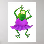 Ballerina Frog mit Lila Tutu Poster (Vorne)
