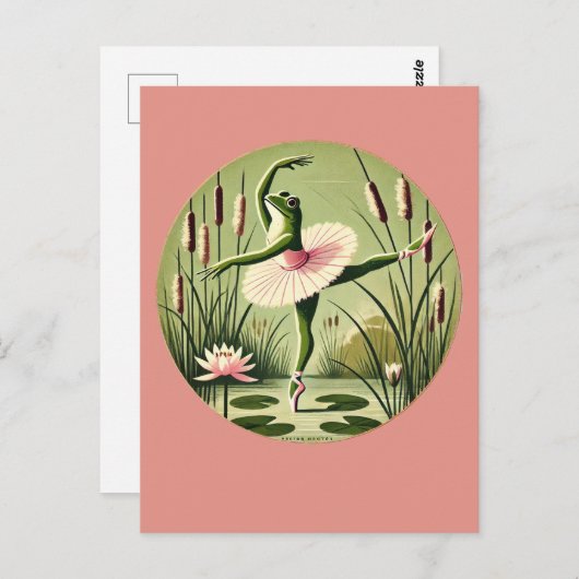 Ballerina Frog Postkarte (Vorne/Hinten)