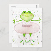 Ballerina Frog Postkarte (Vorne/Hinten)