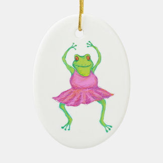 Ballerina-Frosch-Verzierung Keramik Ornament