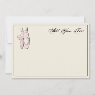 Ballerina Füße en pointe #2 Hellrosa Notizkarte Mitteilungskarte