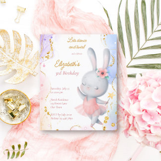 Ballerina Geburtstag Tanz Hase Einladung