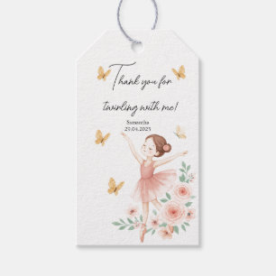 Ballerina Geburtstags-Geschenkanhänger – Pinke Bal Geschenkanhänger