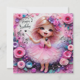 BALLERINA Geburtstagskarte ~ Kleinkind ~ Rosa ~