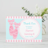 Ballerina Geburtstagsparty Dankeskarte (Stehend Vorderseite)