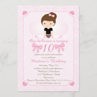 Ballerina Geburtstagsparty Einladung