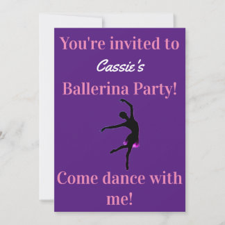 Ballerina Geburtstagsparty Einladungen