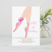 Ballerina Geburtstagsparty Einladungen (Stehend Vorderseite)