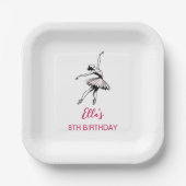 Ballerina Geburtstagsparty Girl Pappteller (Vorderseite)