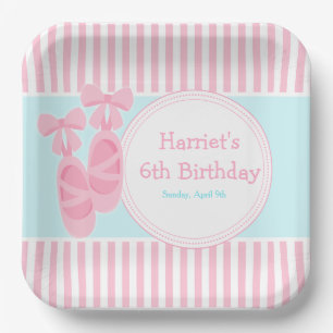 Ballerina Geburtstagsparty Pappteller