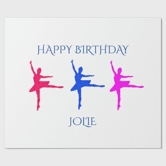 Ballerina Geburtstagsverpackungspapier. individue Geschenkpapier (Flach)