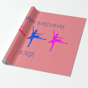 Ballerina Geburtstagsverpackungspapier.  individue Geschenkpapier