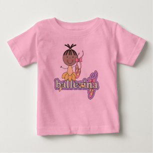 Ballerina - gelbes Afroamerikaner-Baby Baby T-shirt