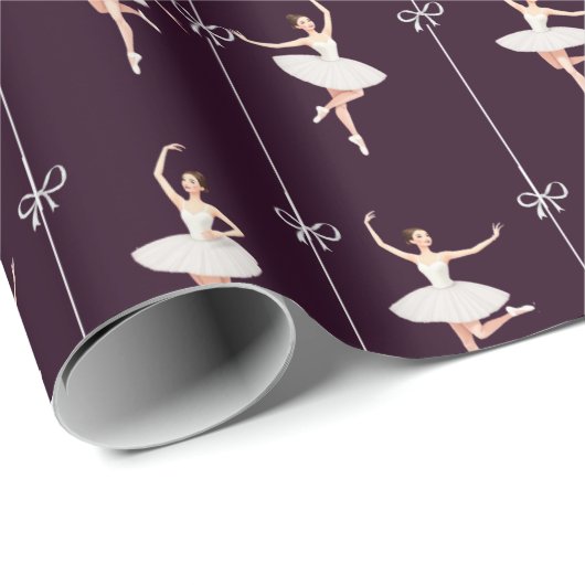 Ballerina Geschenkpapier zu Weihnachten/zum Geburt (Rolleneckpunkt)