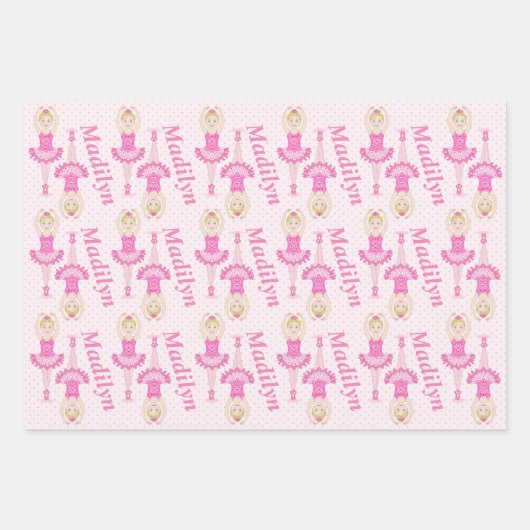 Ballerina Gift Wrap Geschenkpapier Set (Vorderseite 3)