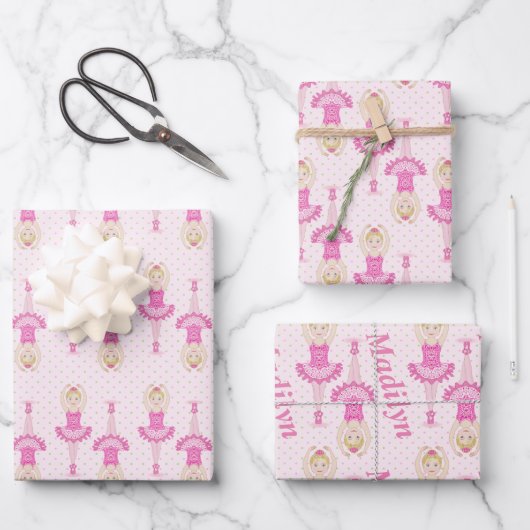Ballerina Gift Wrap Geschenkpapier Set (Vorderseite)