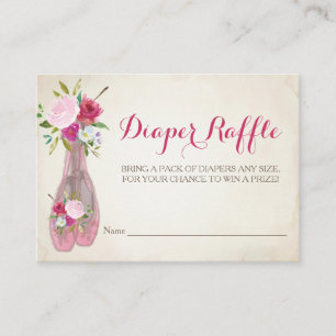 Ballerina Girl Baby Showdiaper Raffle Ticket
