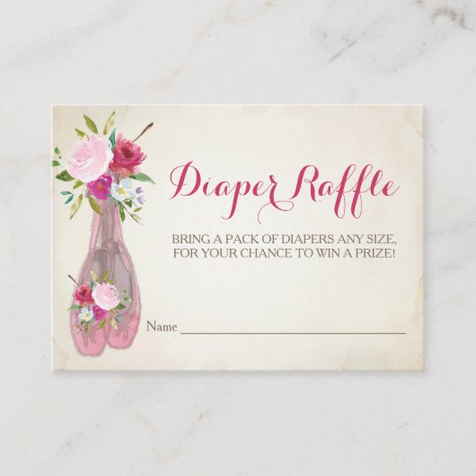 Ballerina Girl Baby Showdiaper Raffle Ticket (Vorderseite)