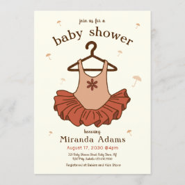 Ballerina Girl Baby Shower Einladung