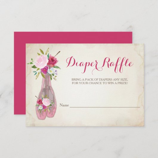 Ballerina Girl Babyduschmaschine Windelwanne Einladung (Vorne/Hinten)