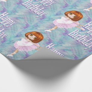 Ballerina Girl Ballett Tanz 2 Happy Geburtstag Geschenkpapier