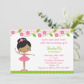 Ballerina Girl Geburtstagsparty Einladungen (Stehend Vorderseite)