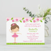 Ballerina Girl Geburtstagsparty Einladungen (Stehend Vorderseite)