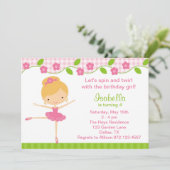 Ballerina Girl Geburtstagsparty Einladungen (Stehend Vorderseite)