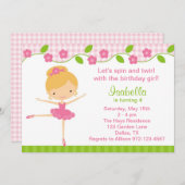 Ballerina Girl Geburtstagsparty Einladungen (Vorne/Hinten)