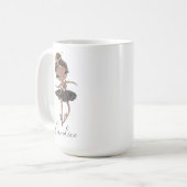 Ballerina Girl Individuelle Name Geburtstagsgesche Kaffeetasse (Vorderseite Links)