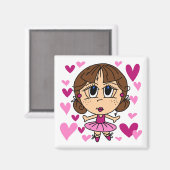Ballerina Girl Magnet (Vorderseite/Rückseite)