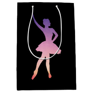 Ballerina Girl Moderne, farbenfrohe Silhouette Mittlere Geschenktüte