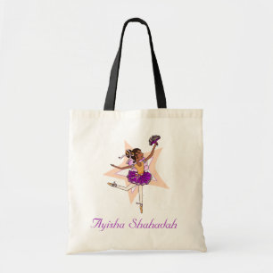 Ballerina Girl "Name" dunkle Haar Balletttasche Tragetasche