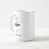 Ballerina Girl Personalisierter Name Ballet Kaffeetasse (Vorderseite Links)