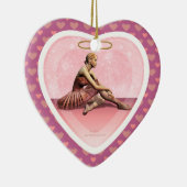 Ballerina Girl Personalisierter Name Herz Keramikornament (Rechts)