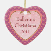 Ballerina Girl Personalisierter Name Herz Keramikornament (Hinten)