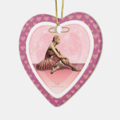 Ballerina Girl Personalisierter Name Herz Keramikornament (Links)