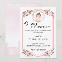 Ballerina Girl Pink Blumenreath Geburtstagsparty