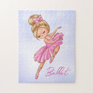 Ballerina Girl Pink, Lila Hübscher Balletttanz Puzzle