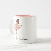 Ballerina Girl Pose Personalisiert Zweifarbige Tasse (Vorderseite Links)