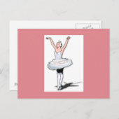 Ballerina Girl Postkarte (Vorne/Hinten)