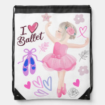 Ballerina Girl's Drawstring Backpack