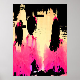 Ballerina Girls in rosa Tutu Poster